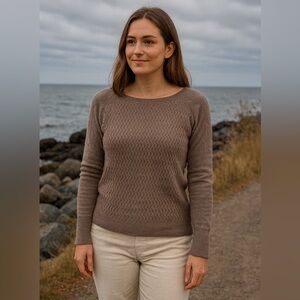 LOFT Taupe Crew Neck Sweater